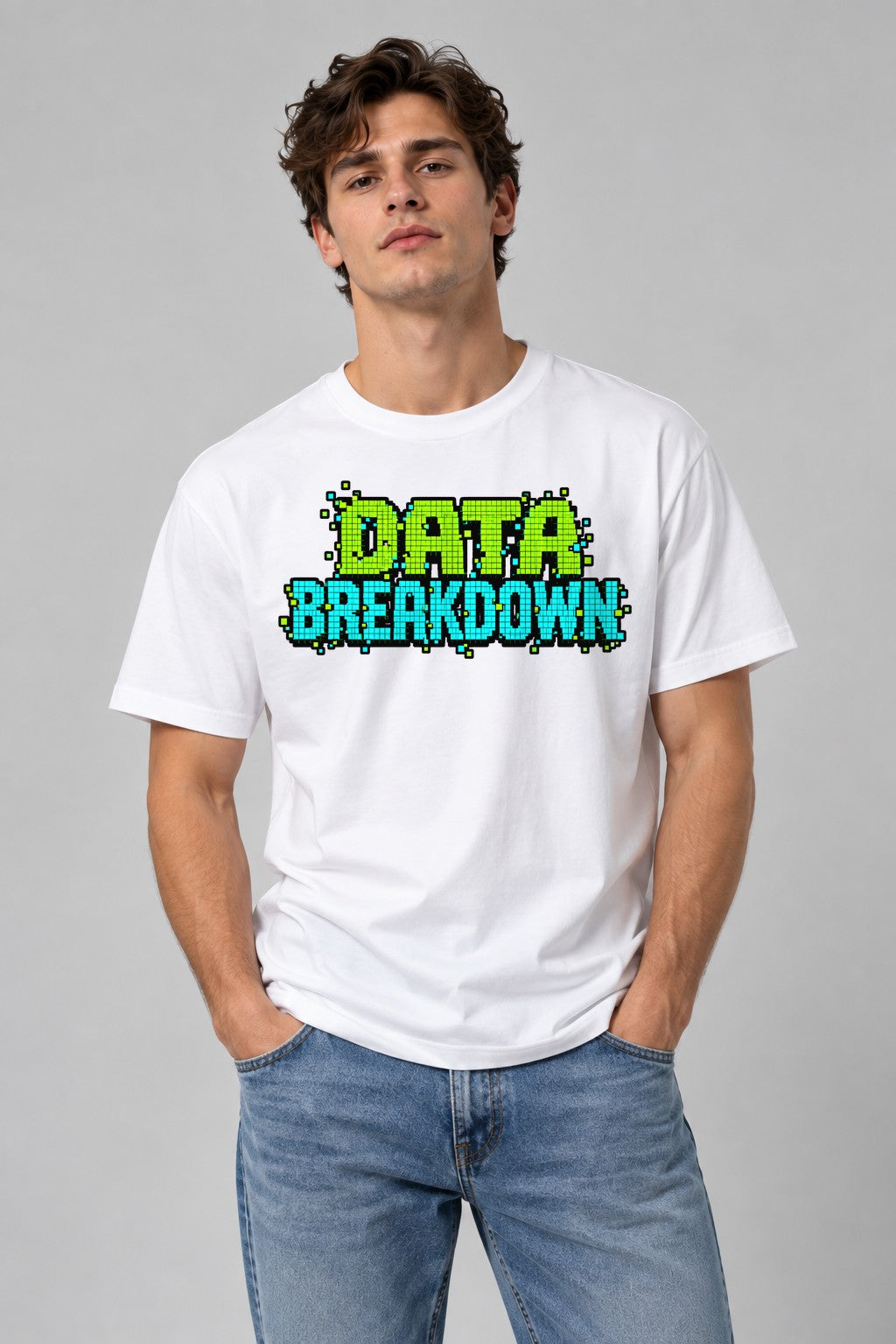 Data Breakdown Pixel - White