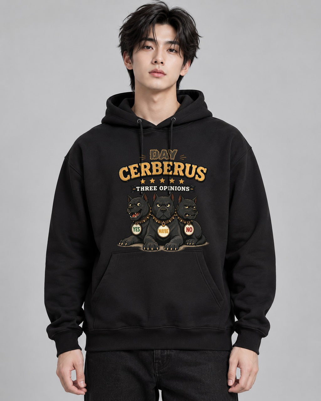 Day Cerberus Three Opinions Yes Mayb - Black