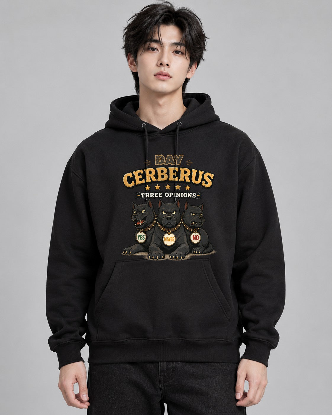 Day Cerberus Three Opinions Yes Mayb - Black