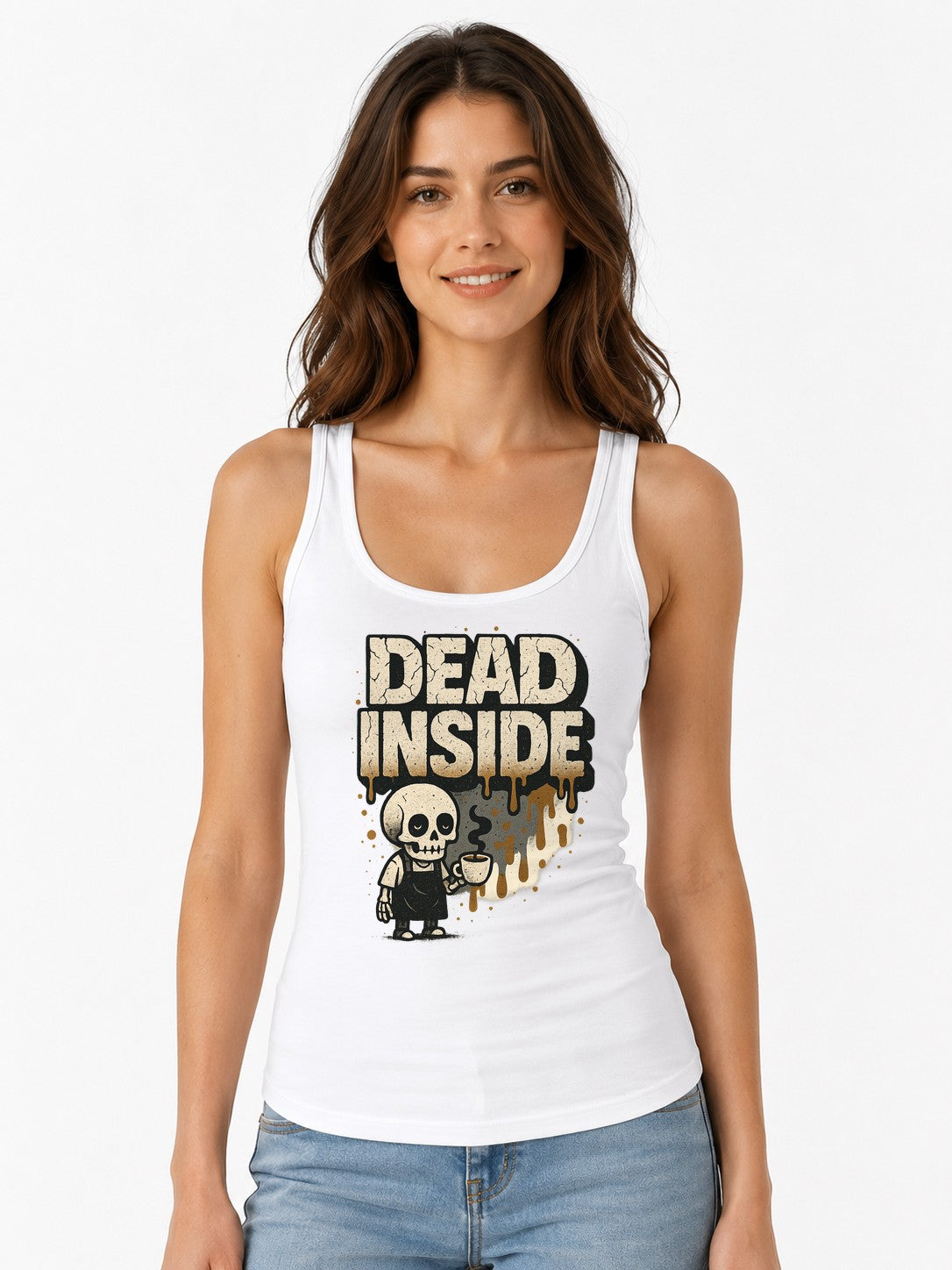 Dead Inside Barista - White