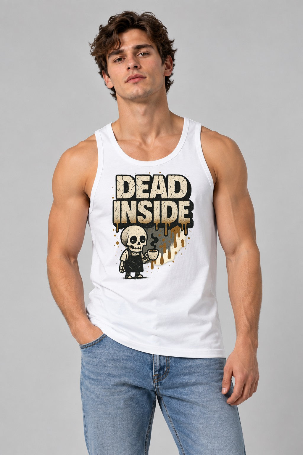 Dead Inside Barista - White