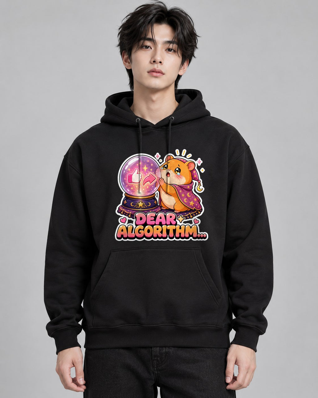 Dear Algorithm - Cute Sad Hamster Fo - Black