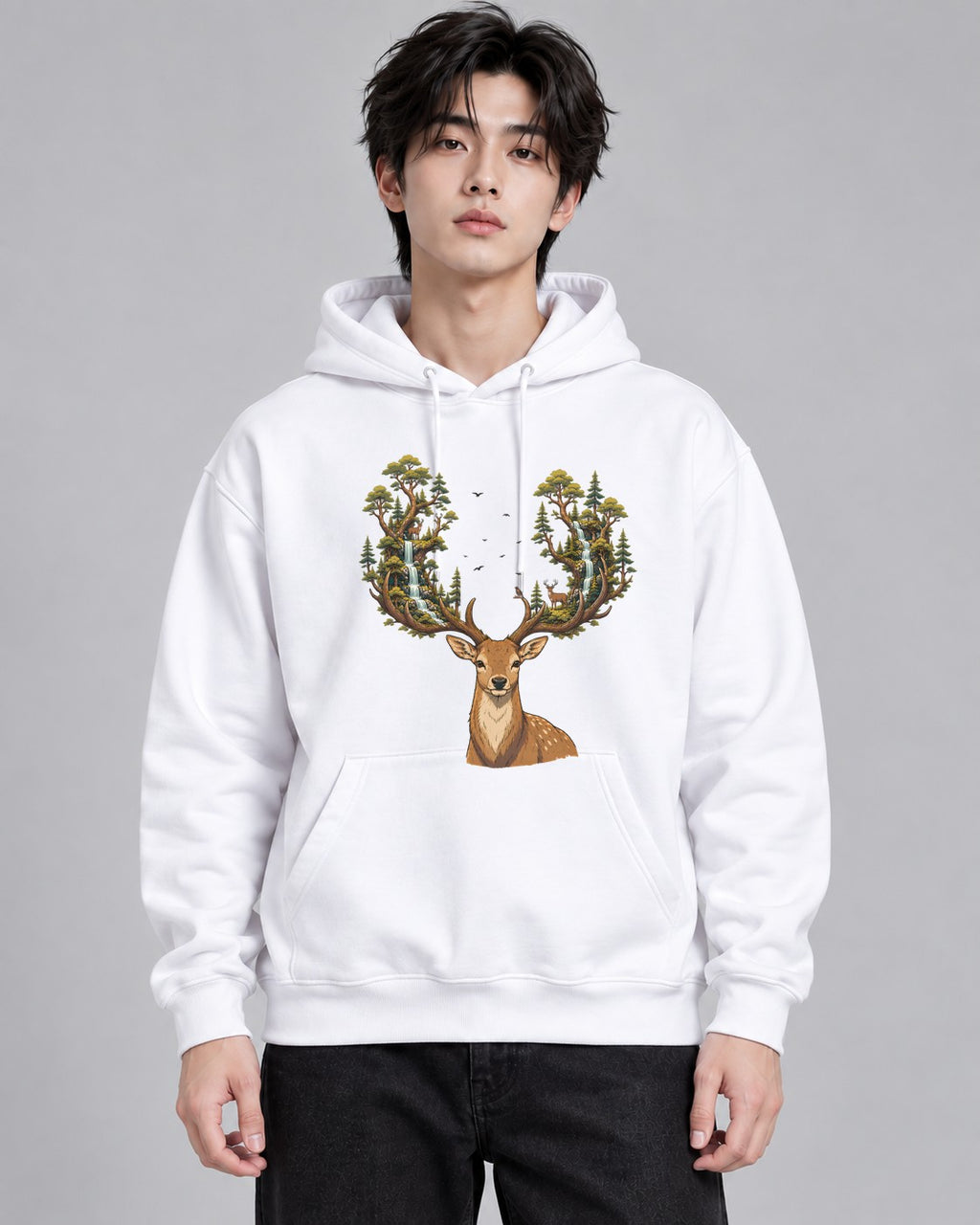 Deer Forest Antlers - White
