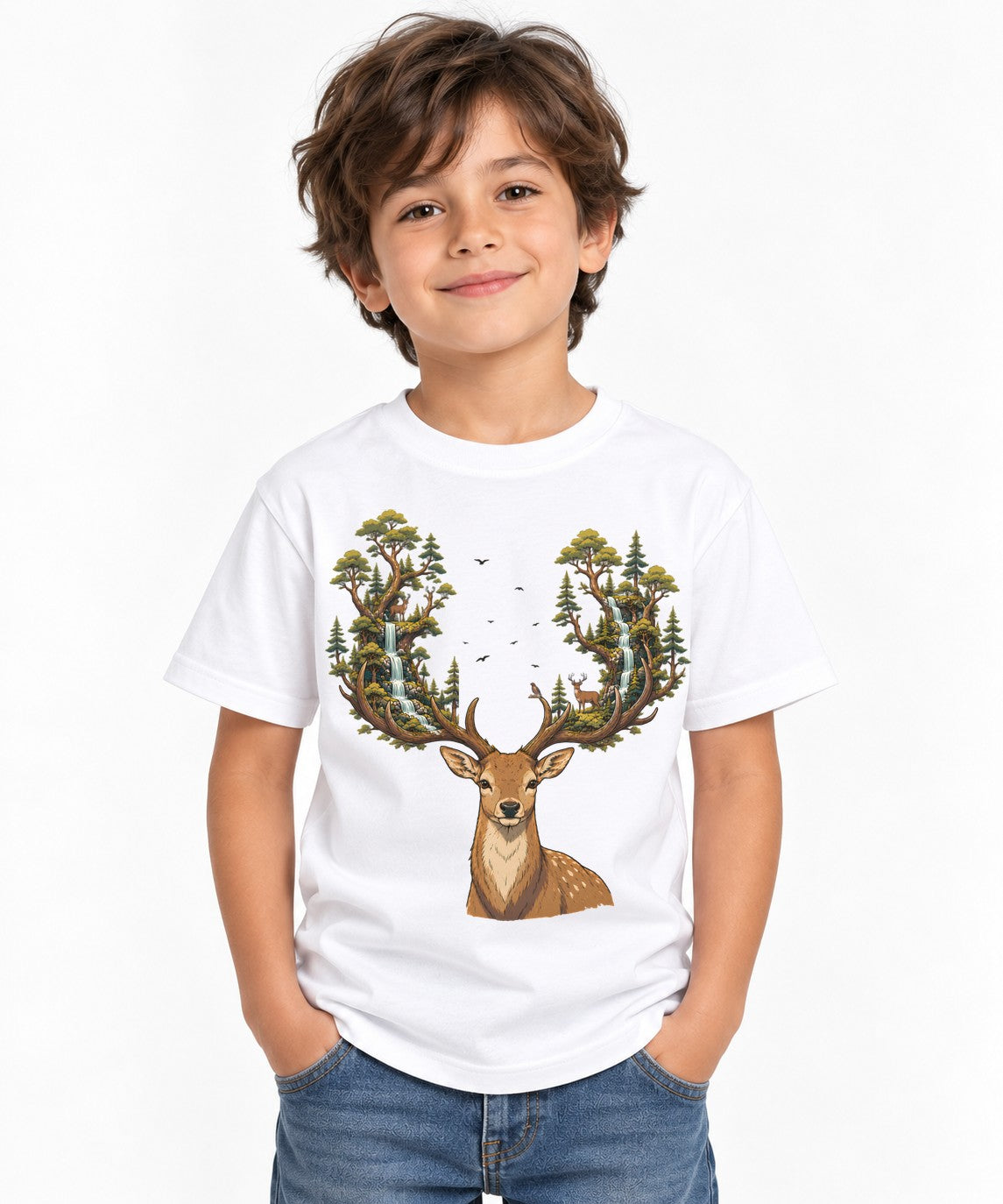 Deer Forest Antlers - White