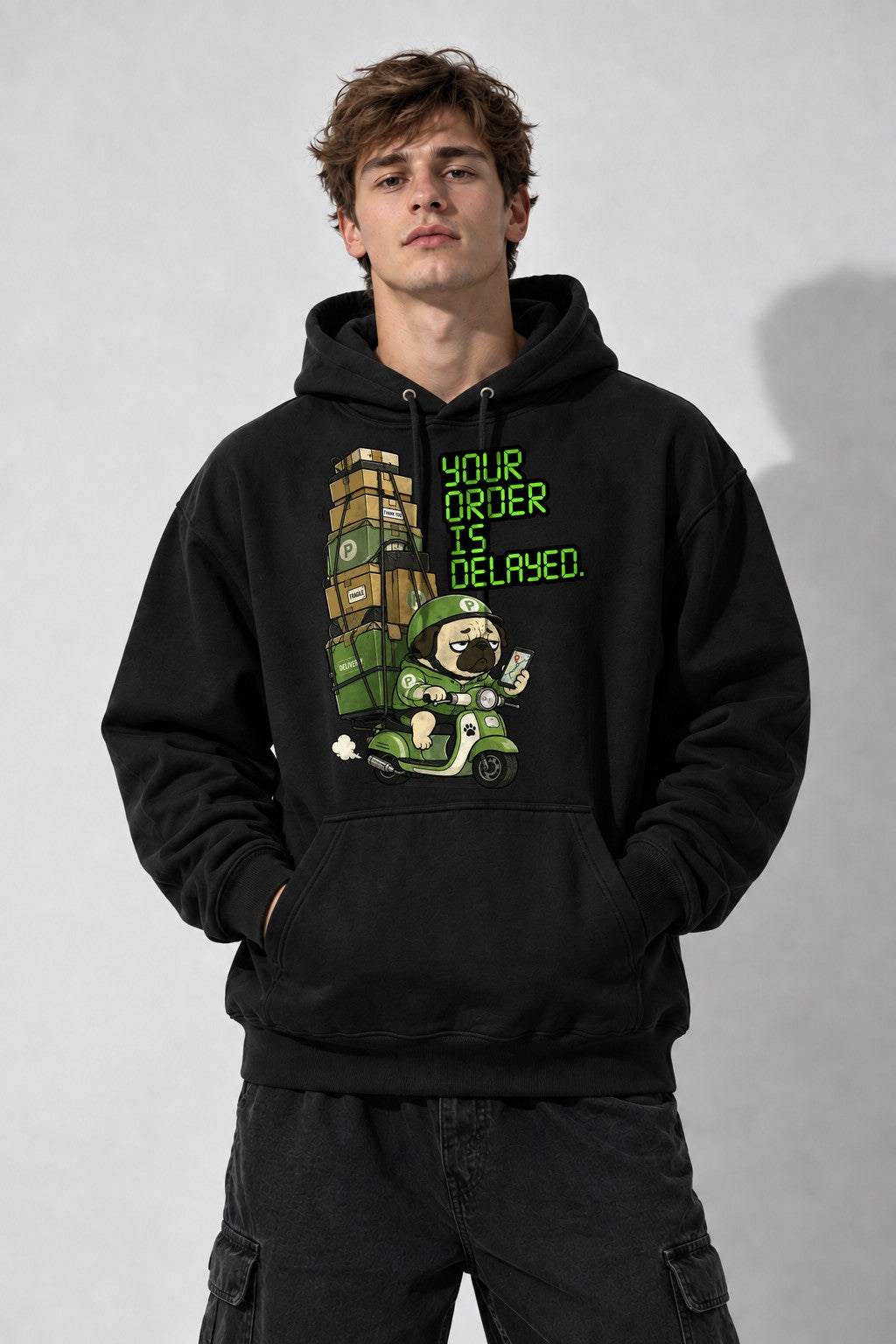 Delayed Delivery Pug - Black