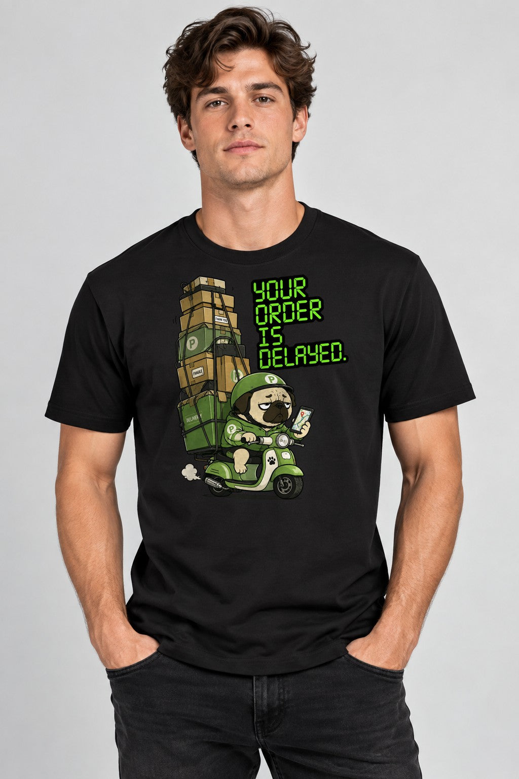Delayed Delivery Pug - Black