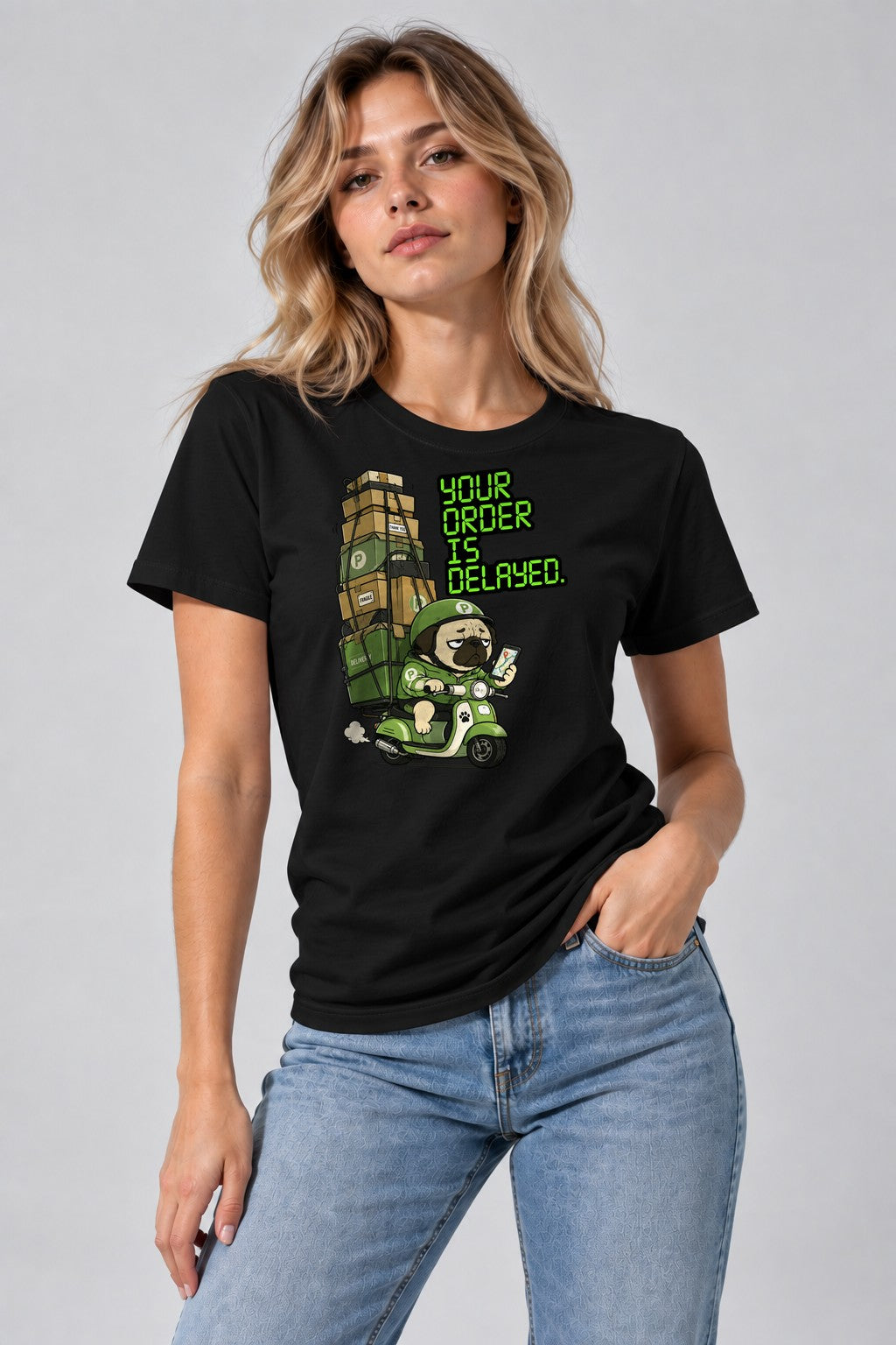 Delayed Delivery Pug - Black