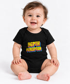 Depth Perception Retro Typography Shirt - 3D Layered Text Design - Black