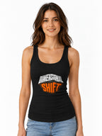 Dimensional Shift Graphic Tee - 3D Warped Typography Street Style - Black