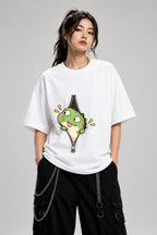 Dino Zipper Peek - White
