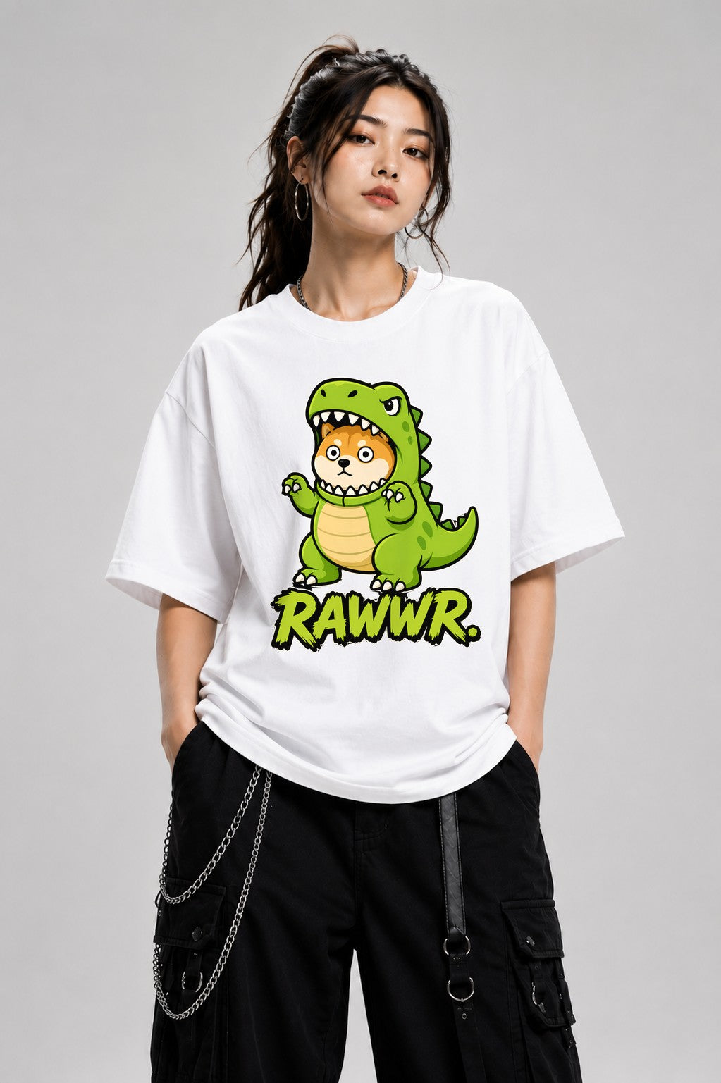 Dinosaur Dog Costume - White