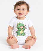 Dinosaur Onesie Kid - White
