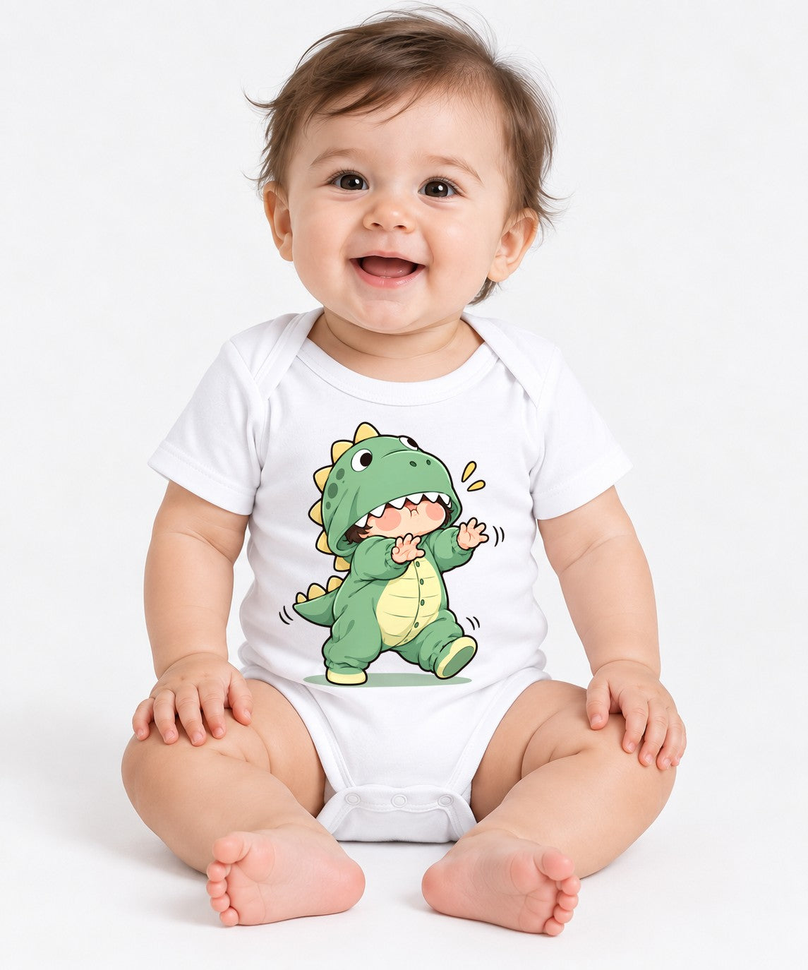 Dinosaur Onesie Kid - White