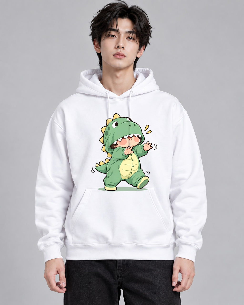 Dinosaur Onesie Kid - White
