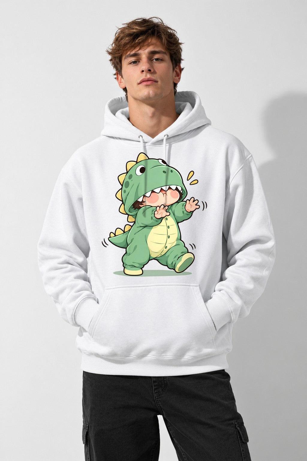 Dinosaur Onesie Kid - White