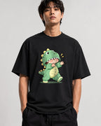 Dinosaur Onesie Kid - Black