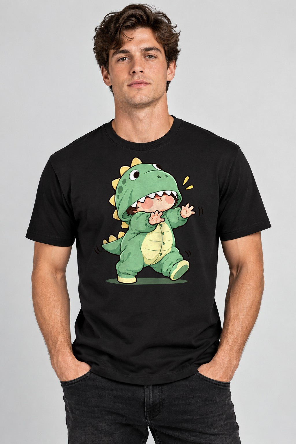 Dinosaur Onesie Kid - Black