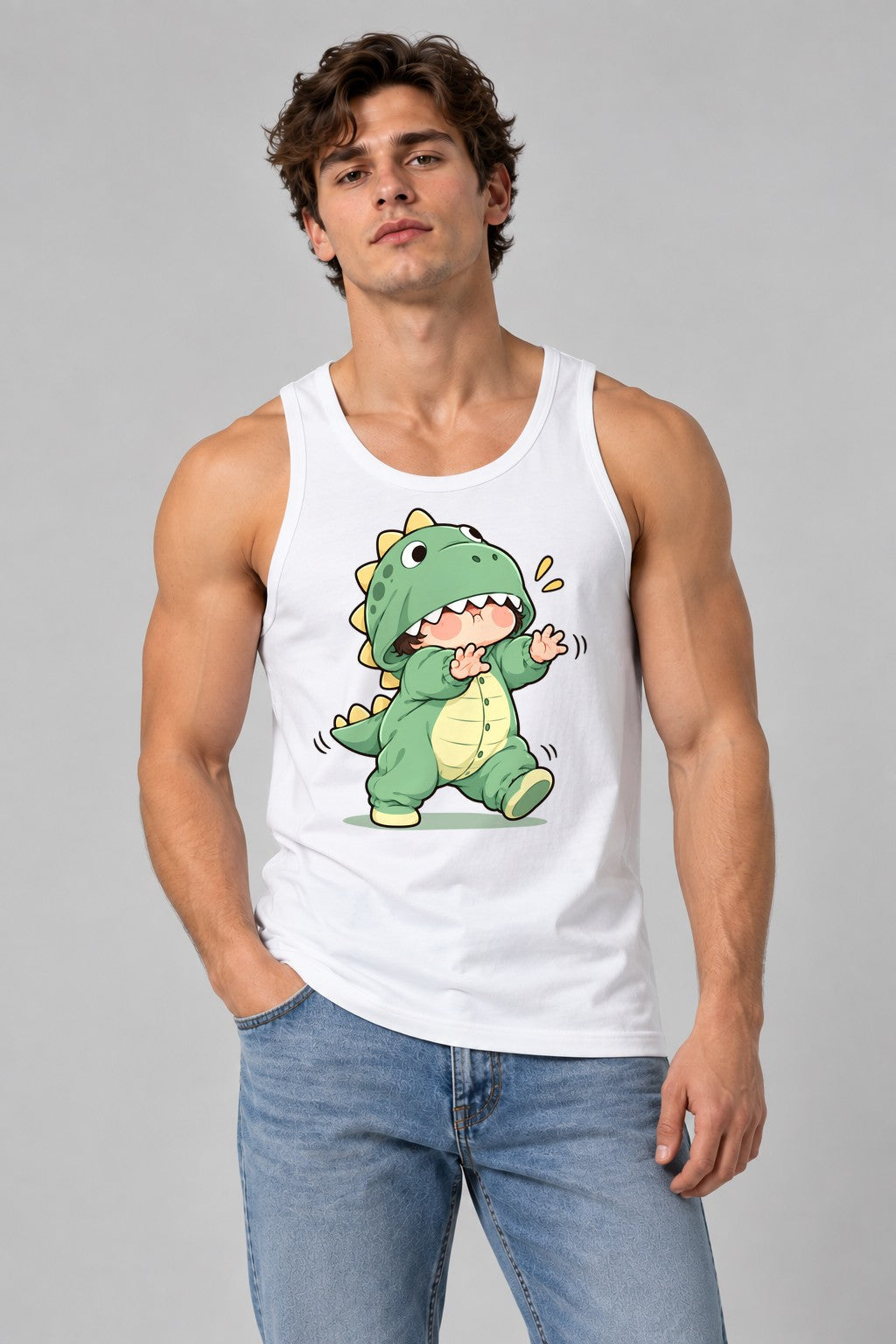 Dinosaur Onesie Kid - White