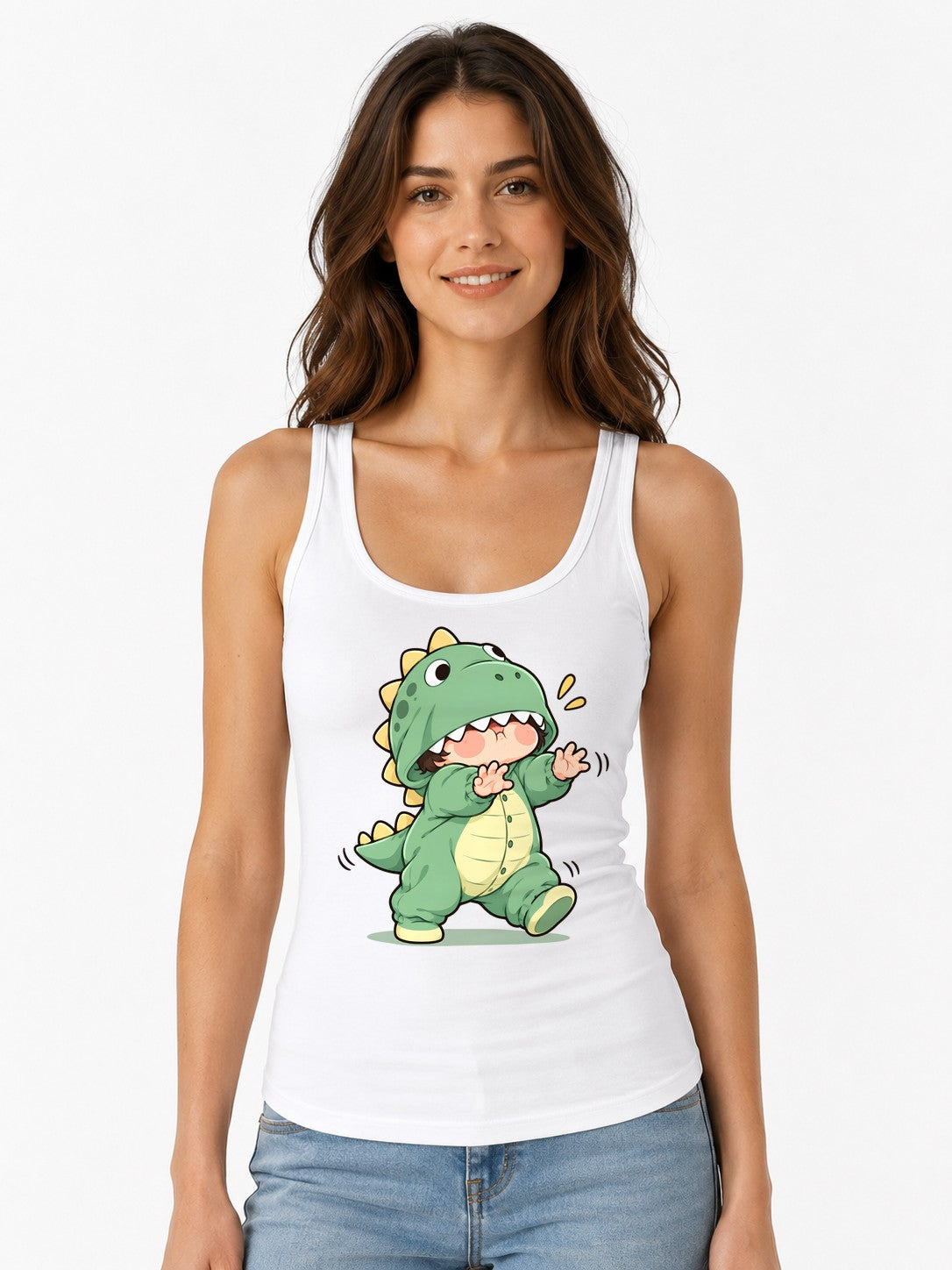 Dinosaur Onesie Kid - White