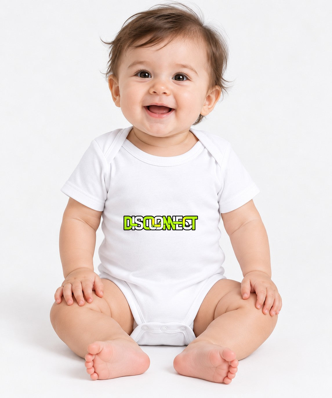 Disconnect Typography Graphic Tee - Bold Statement Design - White
