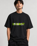 Disconnect Typography Graphic Tee - Bold Statement Design - Black