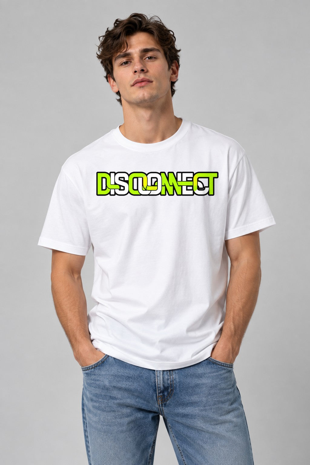 Disconnect Typography - White