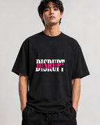 Disrupt Mashup Graphic Tee Bold Statement Street Style - Black