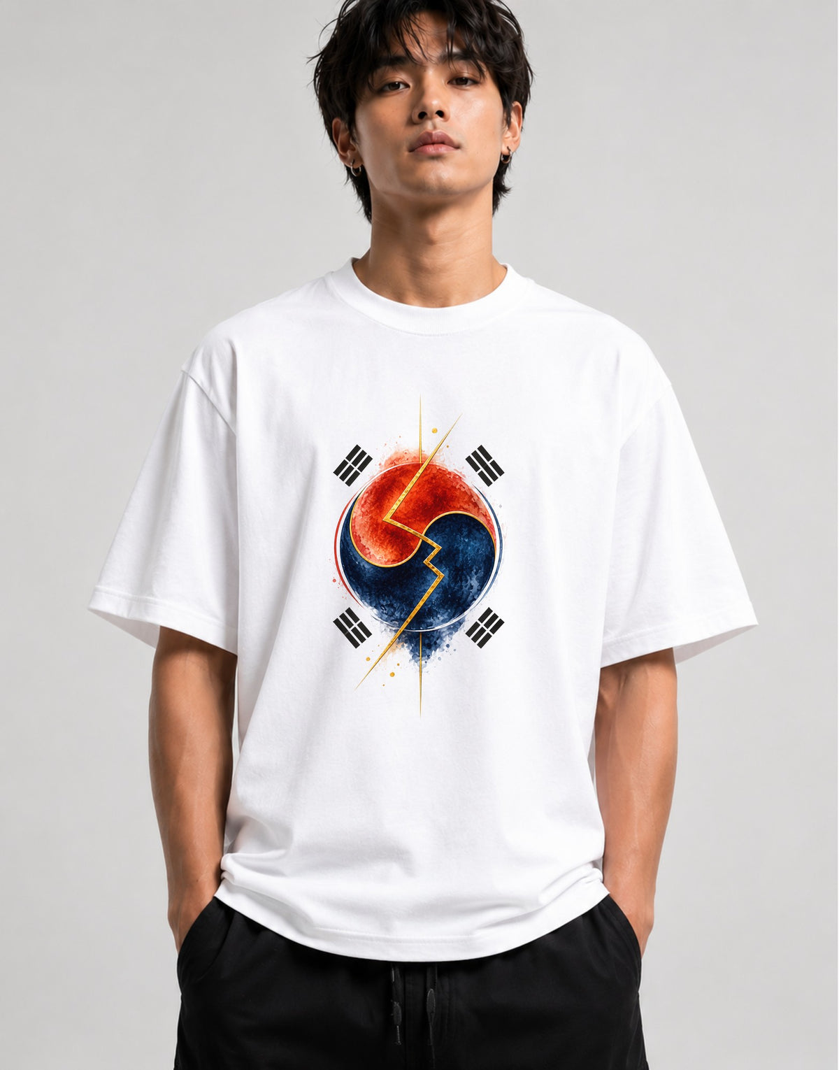Divided Nation Clock - White