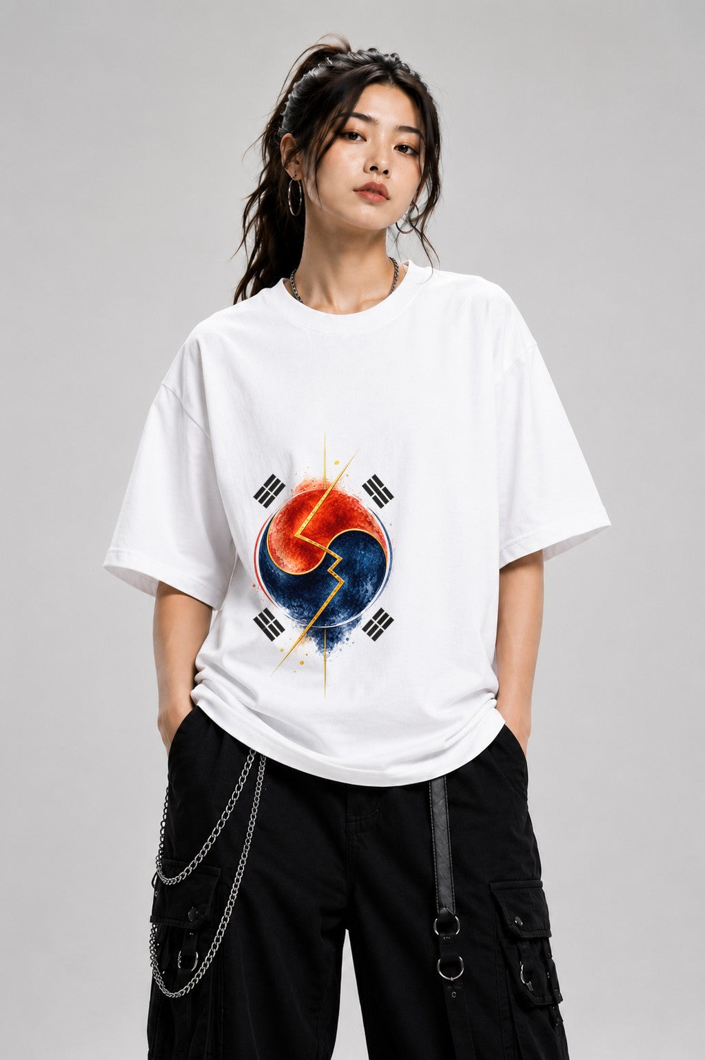 Divided Nation Clock - White