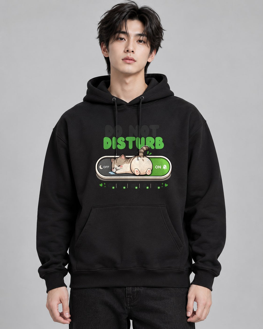Do Not Disturb - Cute Sleeping Cat T - Black
