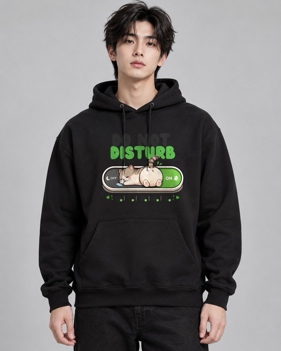 Do Not Disturb - Cute Sleeping Cat T - Black