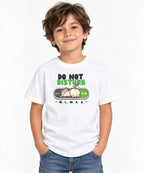 Do Not Disturb - Cute Sleeping Cat Toggle Switch Introvert Graphic T-Shirt - White