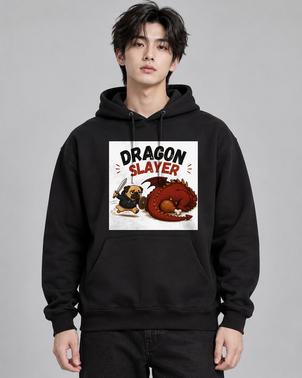 Dragon Slayer Pug Warrior Fantasy RP - Black