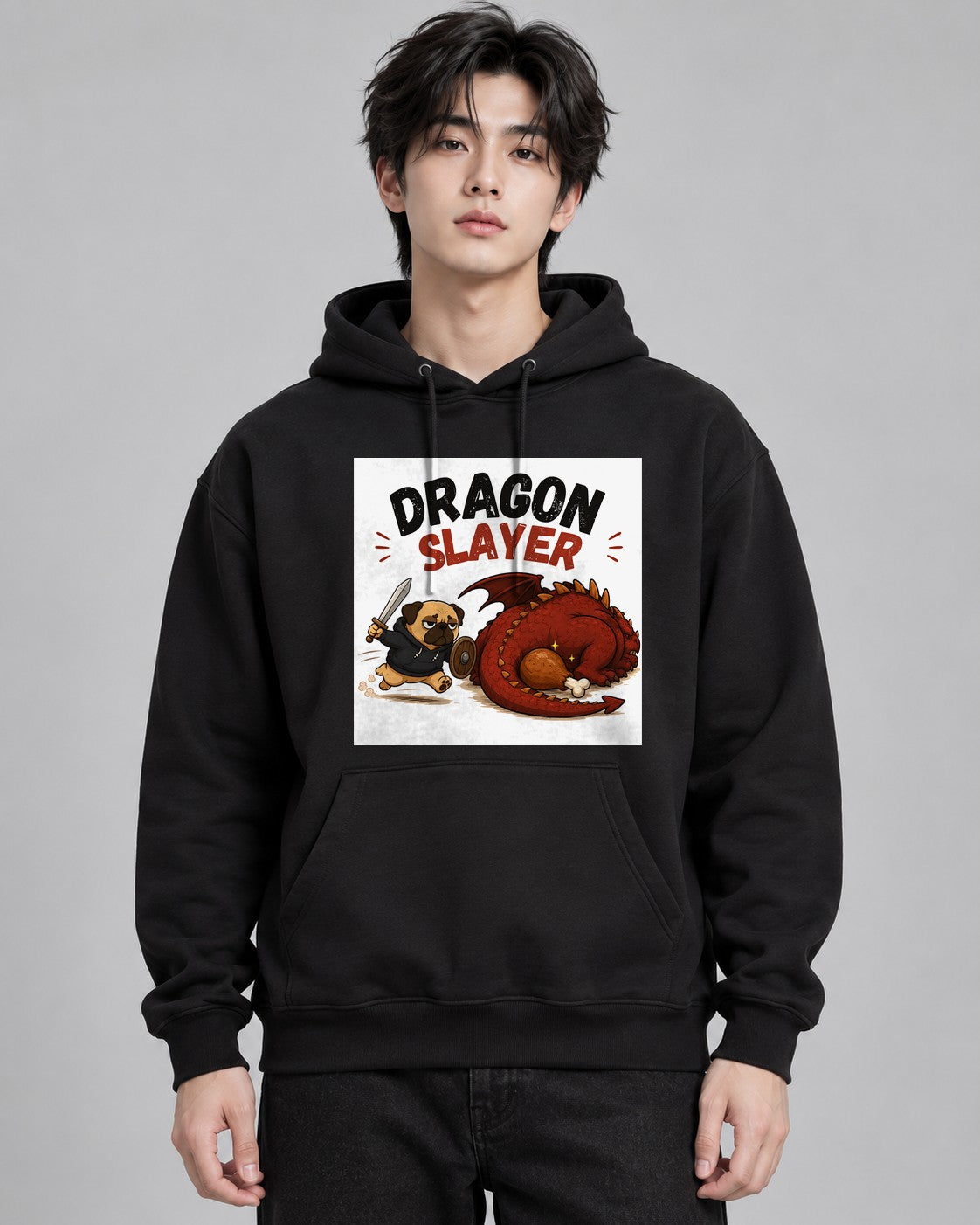 Dragon Slayer Pug Warrior Fantasy RP - Black