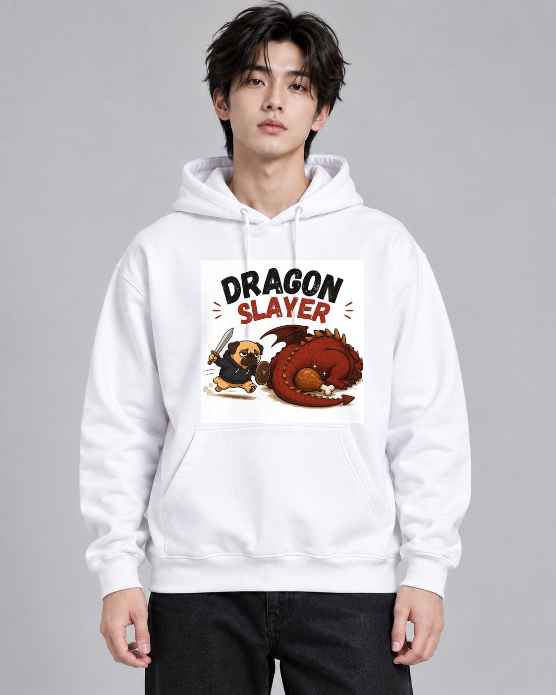 Dragon Slayer Pug Warrior Fantasy RP - White