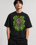 Dripping Psychedelic Cat - Black