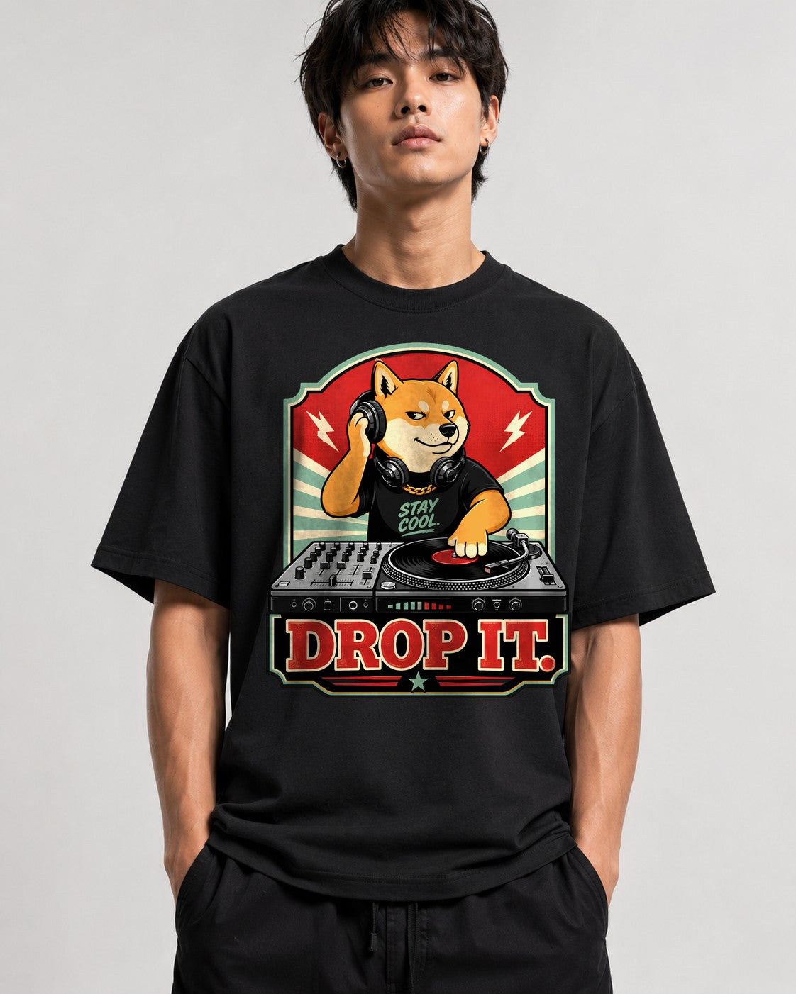 Drop It DJ Doge - Black