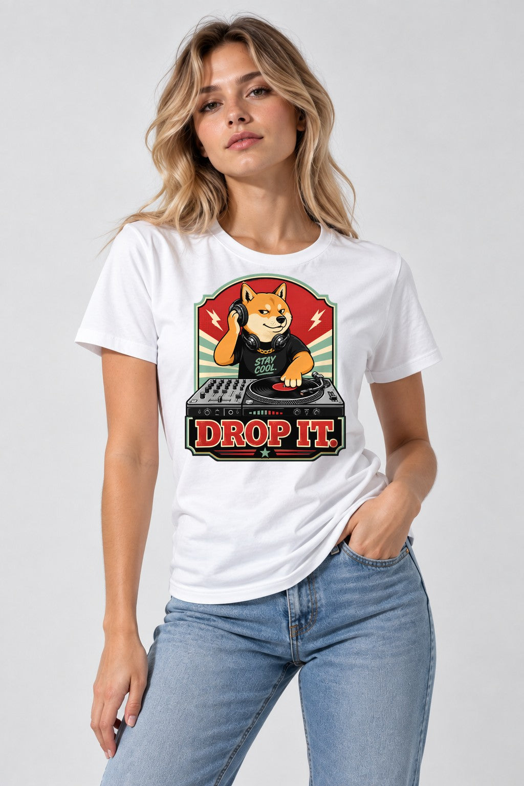 Drop It DJ Doge - White