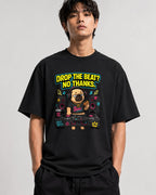 Drop The Beat Pug DJ Shirt - Funny Music Lover Gift - Black
