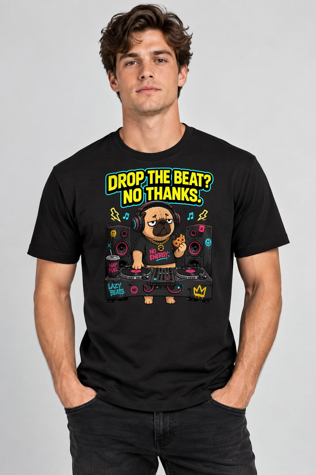 Drop The Beat Pug DJ - Black