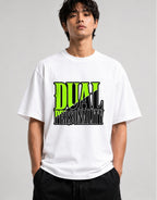 Dual Personality Graphic Tee - Bold Statement Typography Design - White