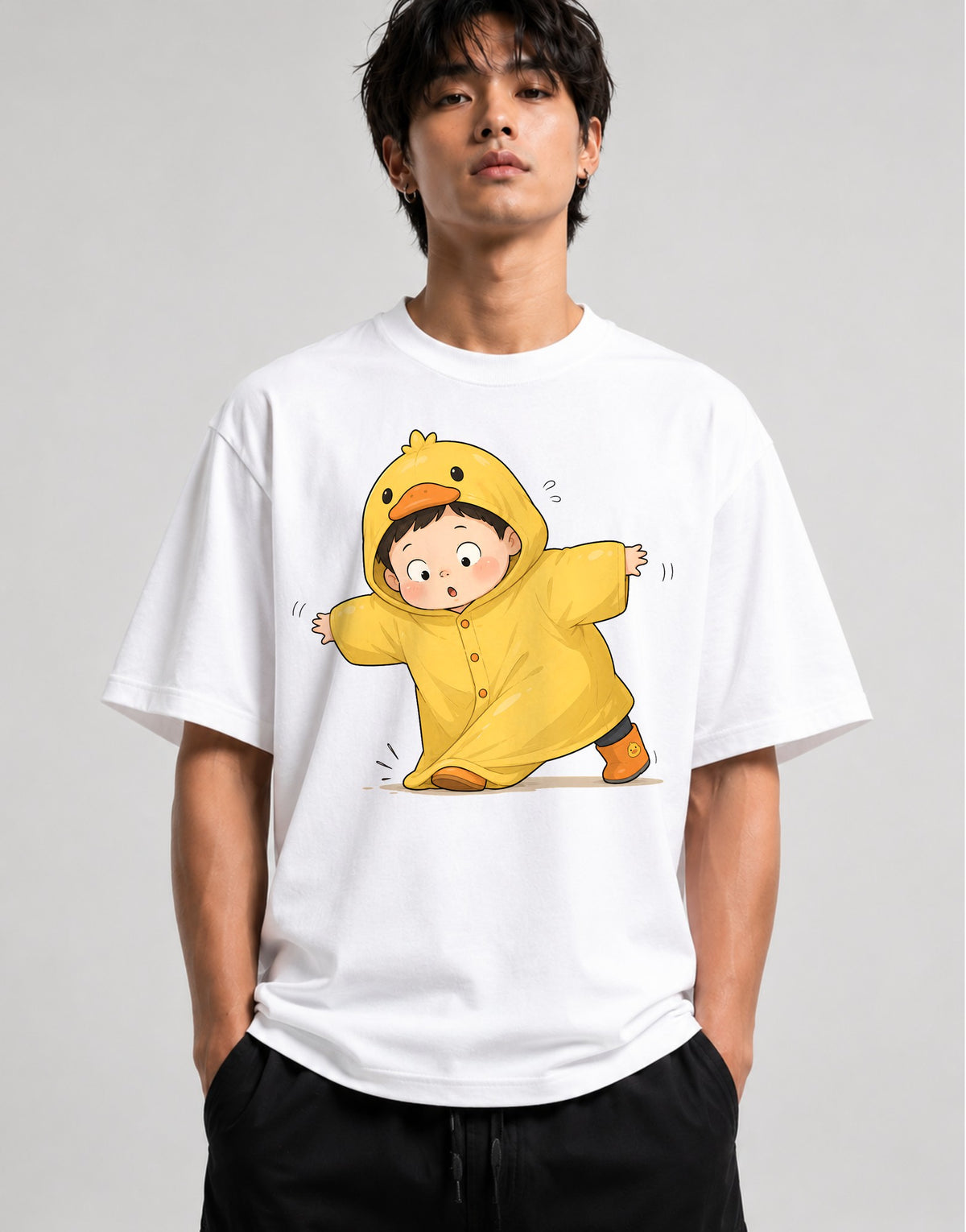 Duck Raincoat Kid - White