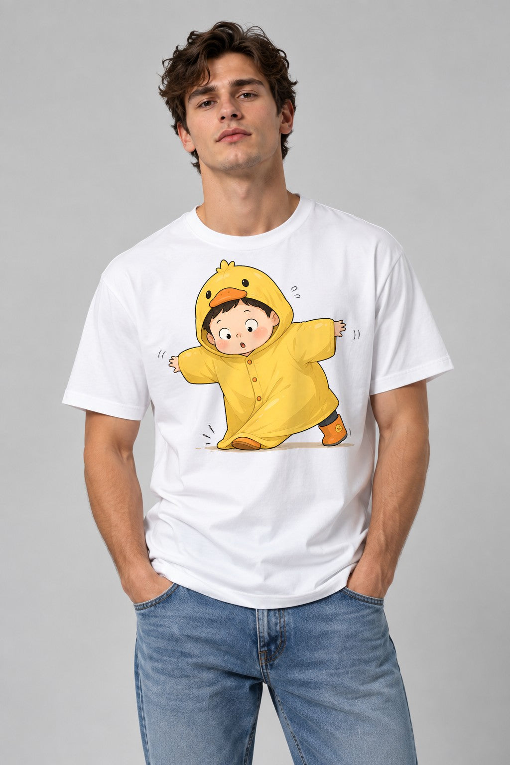 Duck Raincoat Kid - White