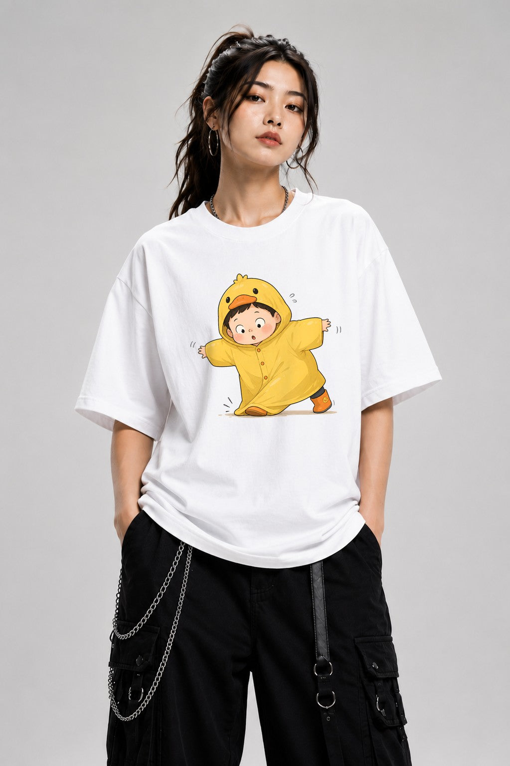 Duck Raincoat Kid - White