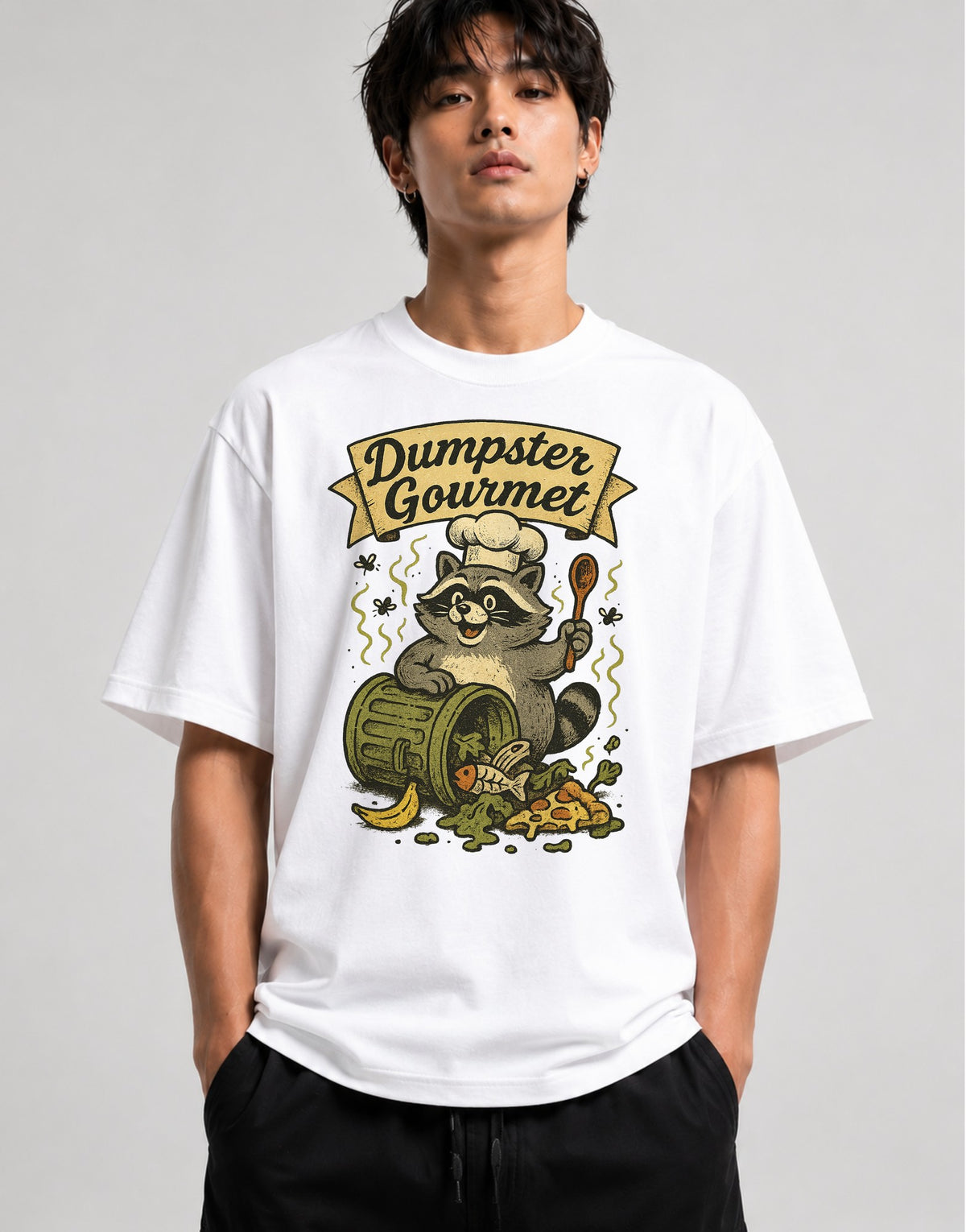 Dumpster Gourmet Raccoon - White