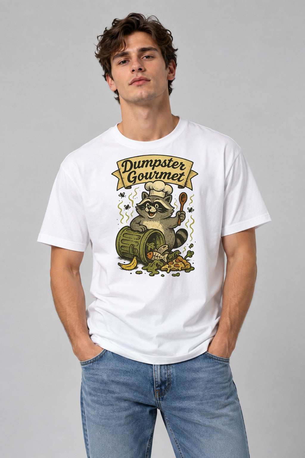 Dumpster Gourmet Raccoon - White