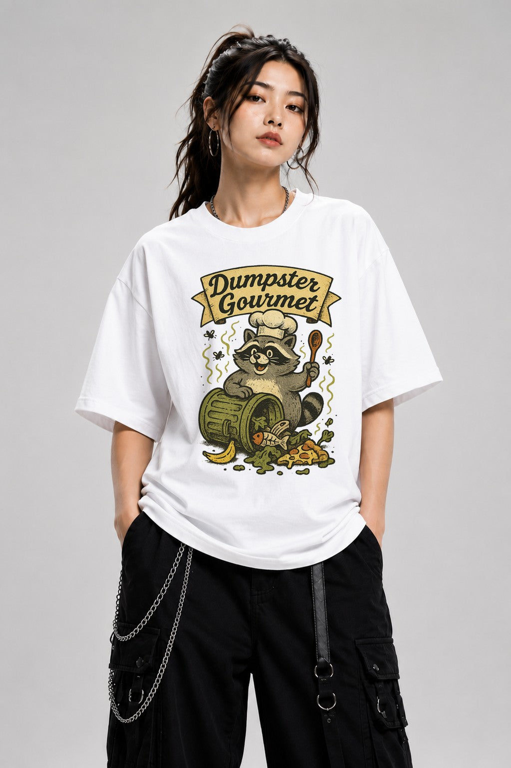 Dumpster Gourmet Raccoon - White