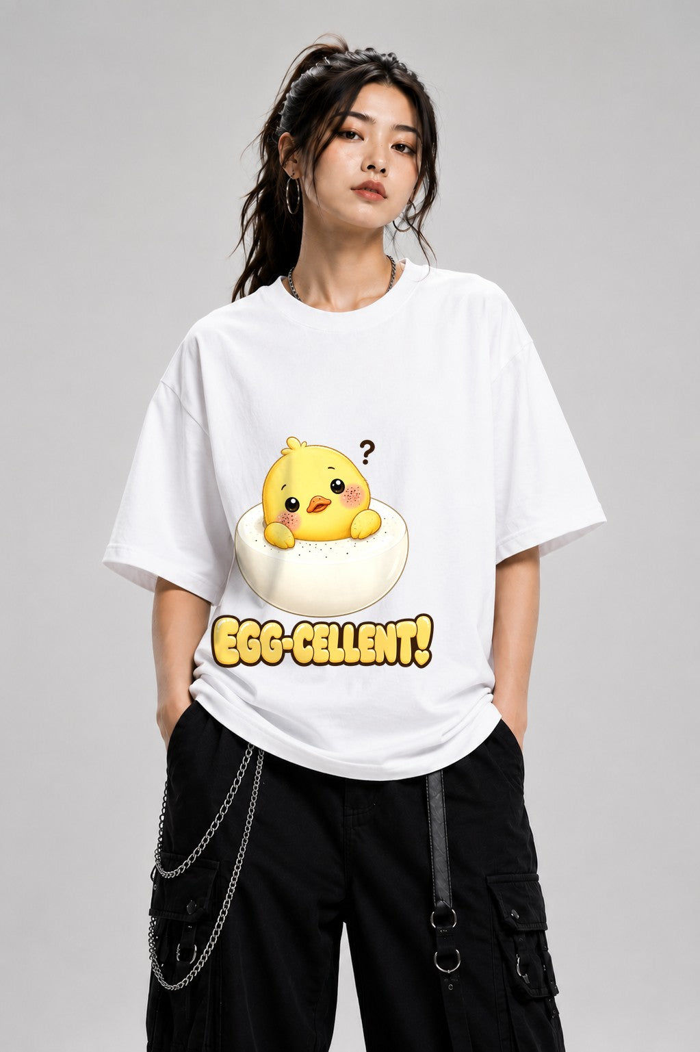 Egg-cellent Chick - White