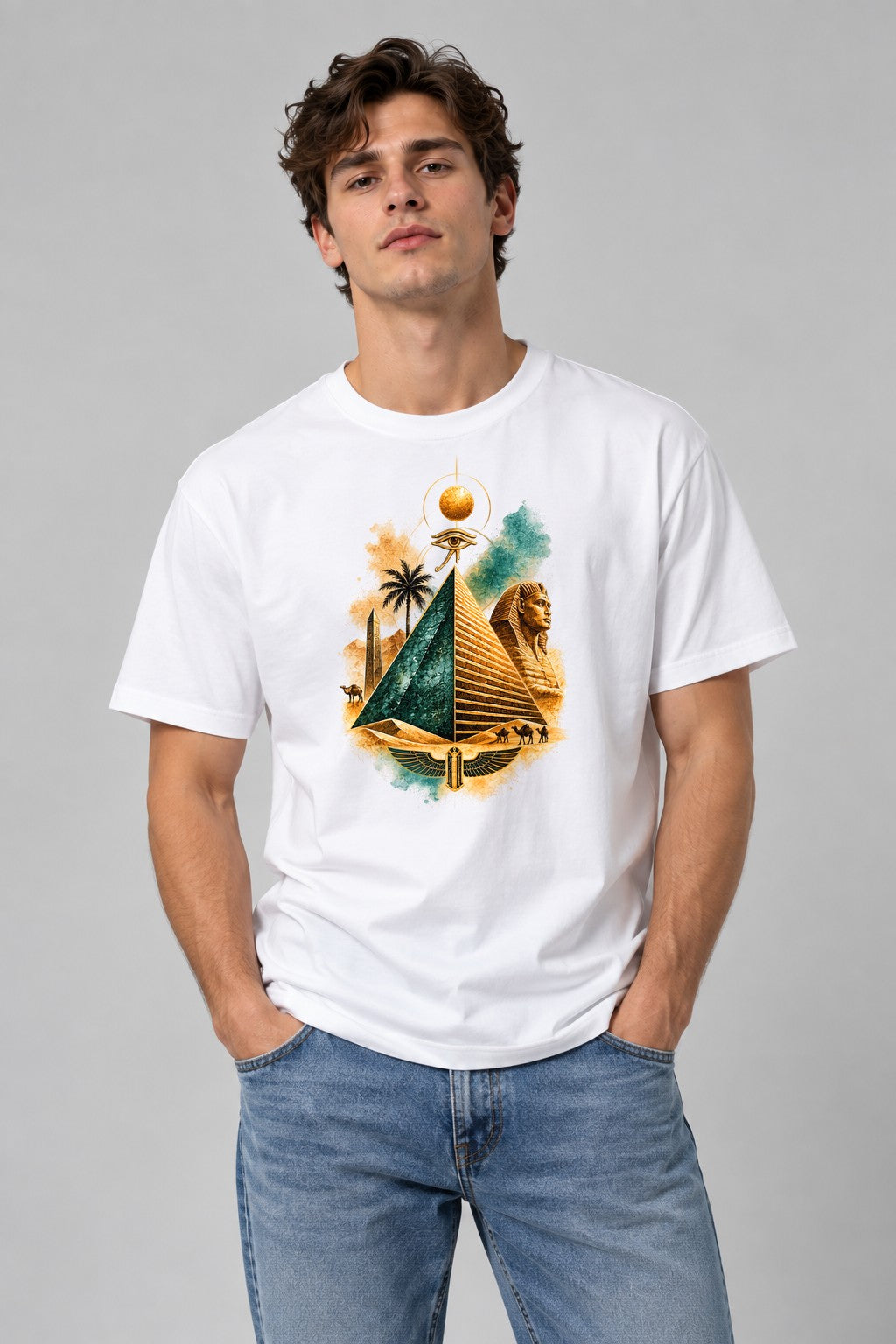Egyptian Pyramid Glory - White