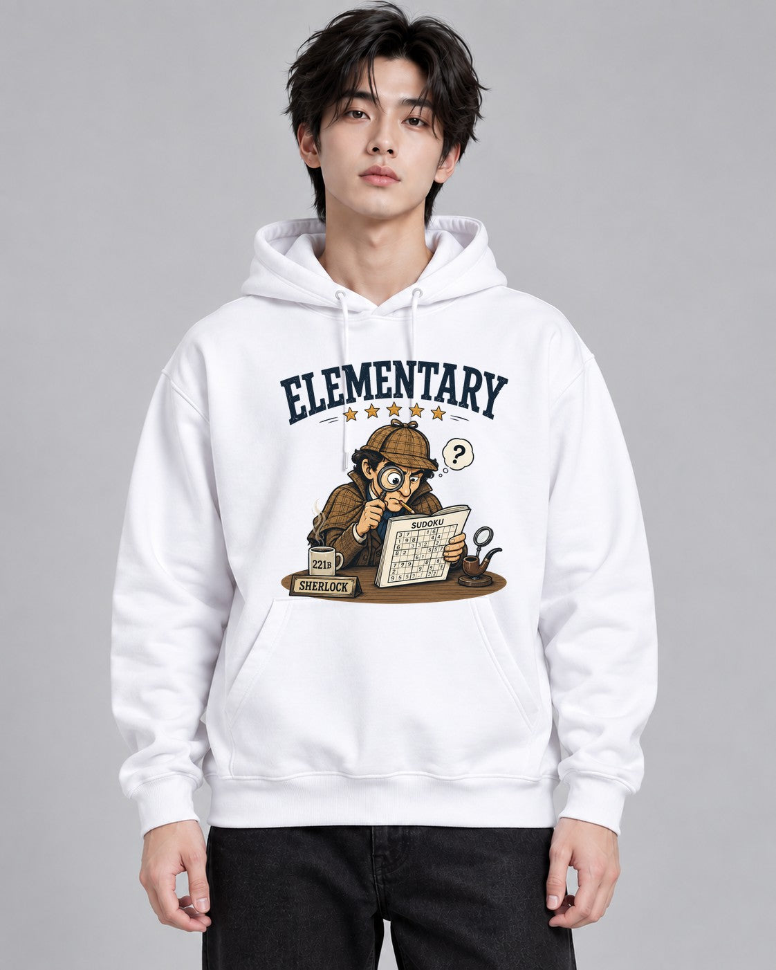 Elementary Detective Solving Sudoku - White